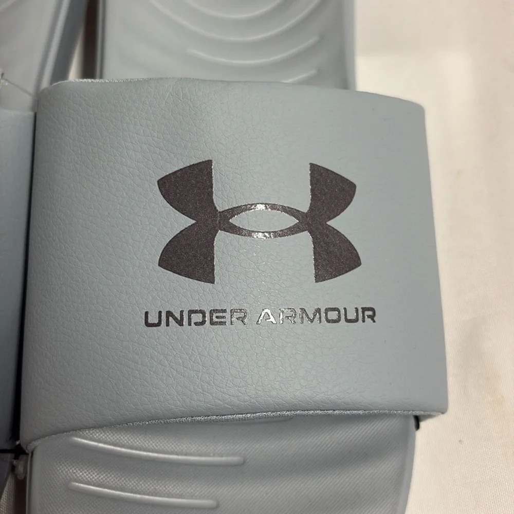 Under Armour Ansa Graphic Logo Slide Sandal Mod Gray Size 10 NWT - Picture 2 of 7